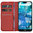 Leather Wallet Case & Card Holder Pouch for Nokia 7.1 - Red